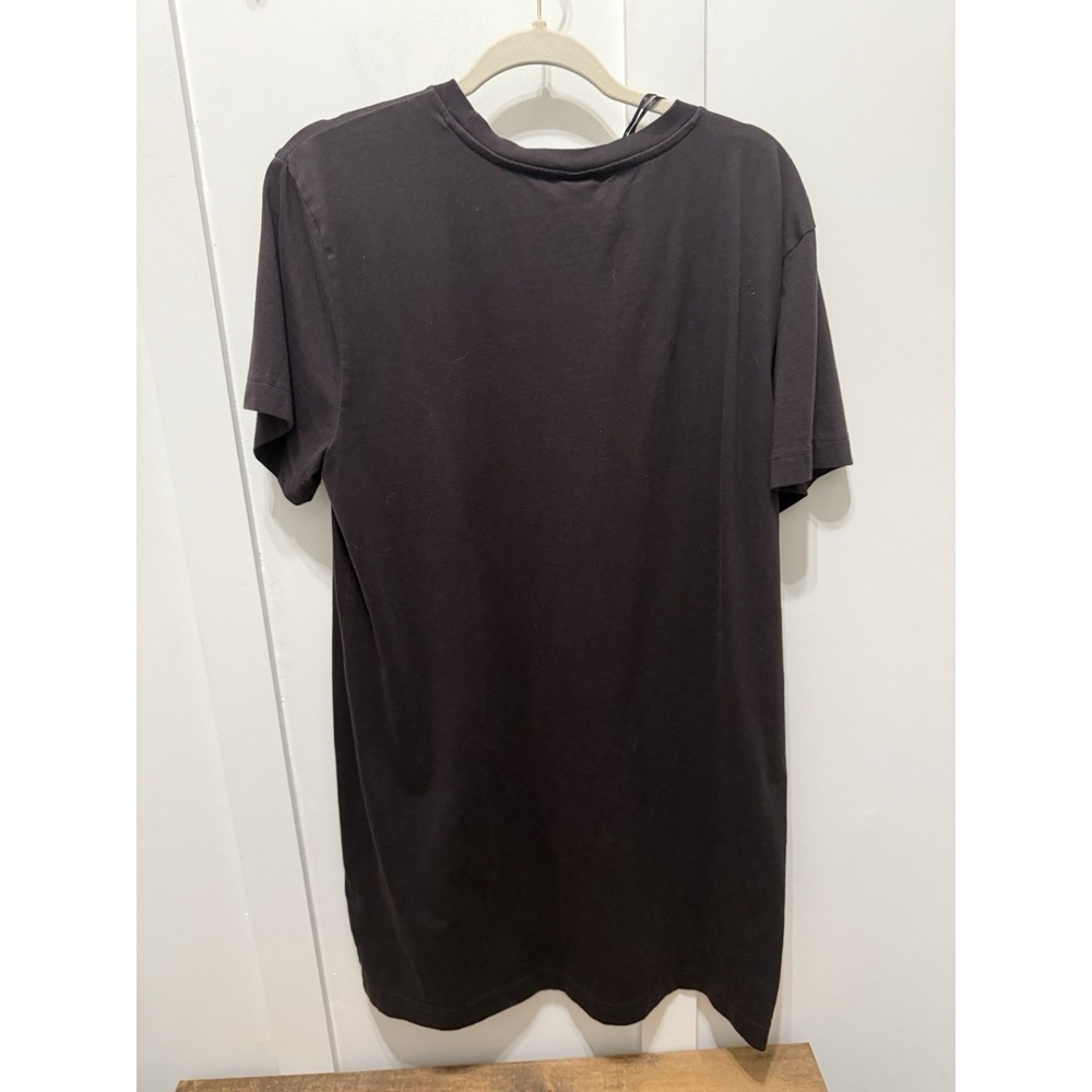 H & M black basic t shirt dress short sleeve‎ medium 100% cotton comfy classic - Picture 4 of 10